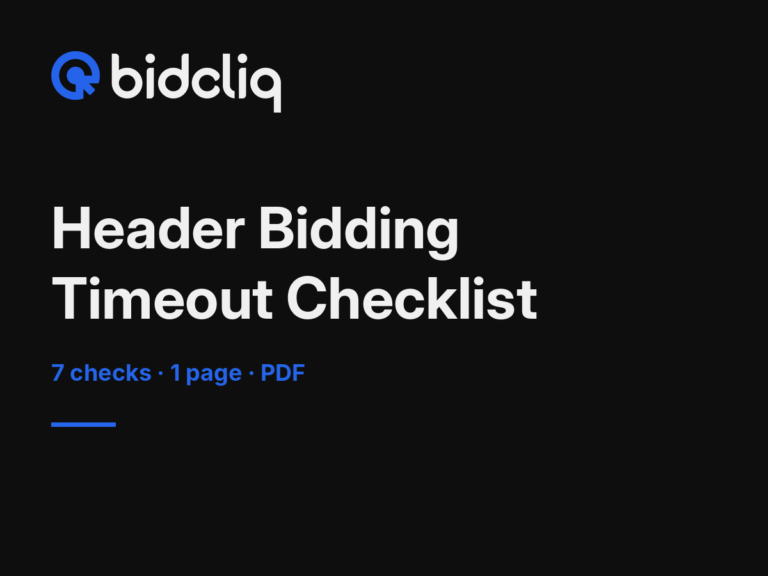 Header Bidding Timeout Checklist cover